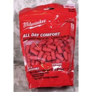 Milwaukee Uncorded Ear Plugs 32 dB NR Tapered 100 Pack
